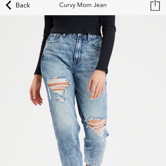 American Eagle Curvy Mom Jeans (NO STRETCH) Size 2 - Picture 6 of 6